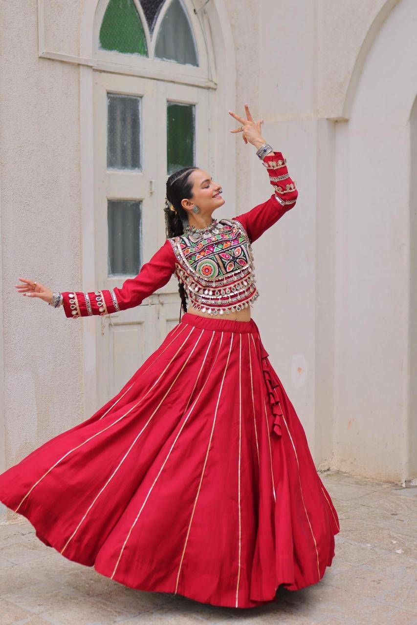 NAVRATRI LW 7145 Roman Red Party wear lehenga choli supplier